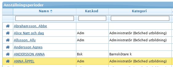 Välj person i anställningsperioder