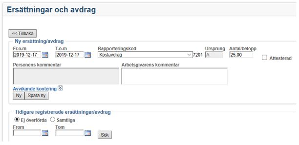 Ersättningar avdrag